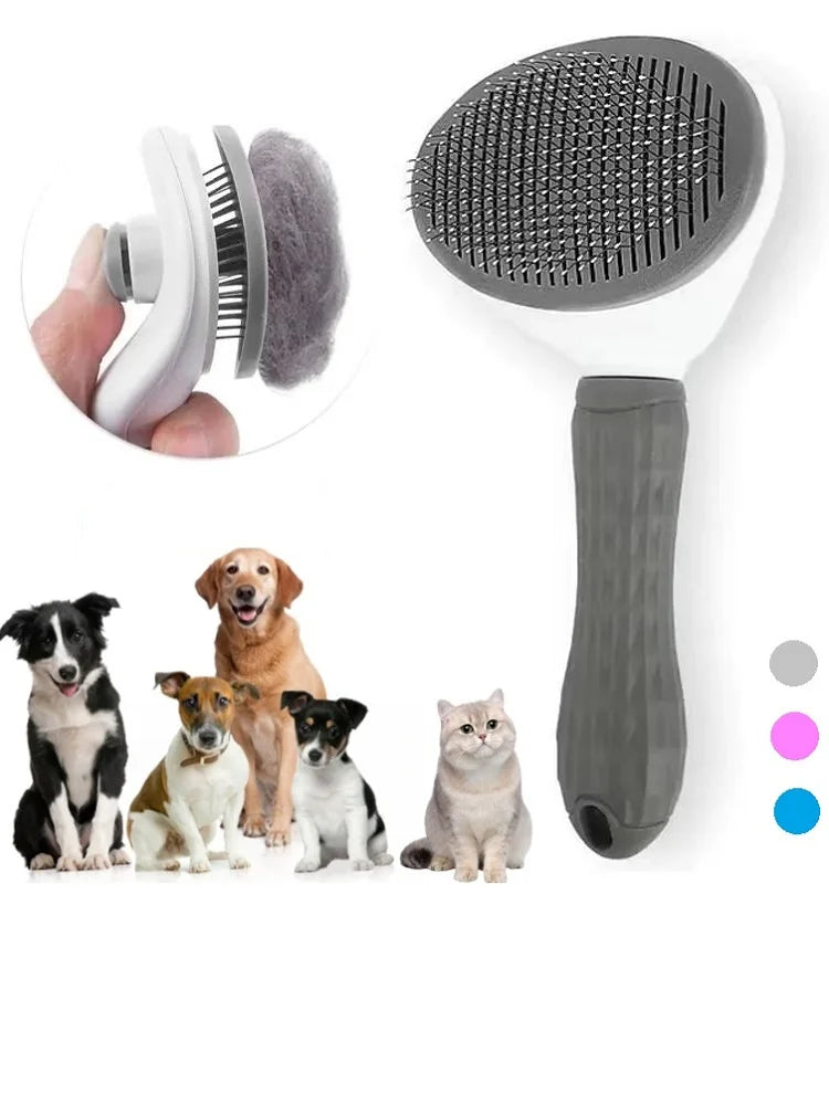 Self-Cleaning Pet Grooming Brush for Dogs & Cats