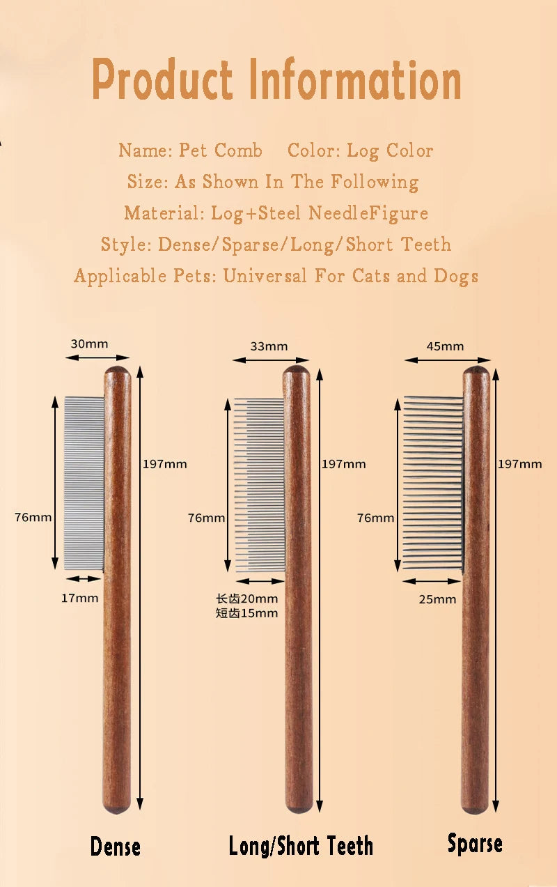 Stainless Steel Pet Hair Remover Comb