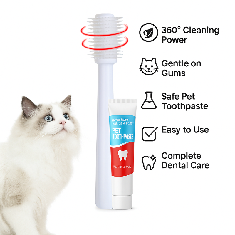 360 Degree Cat Toothbrush – Gentle Dental Care Brush for Teeth Cleaning & Oral Health