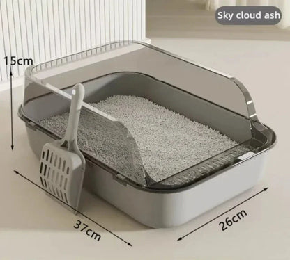 Mess-Free Semi-Enclosed Cat Litter Box –  Designed for Easy Cleaning & Odor Control