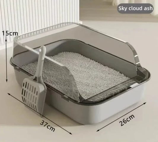 Mess-Free Semi-Enclosed Cat Litter Box –  Designed for Easy Cleaning & Odor Control