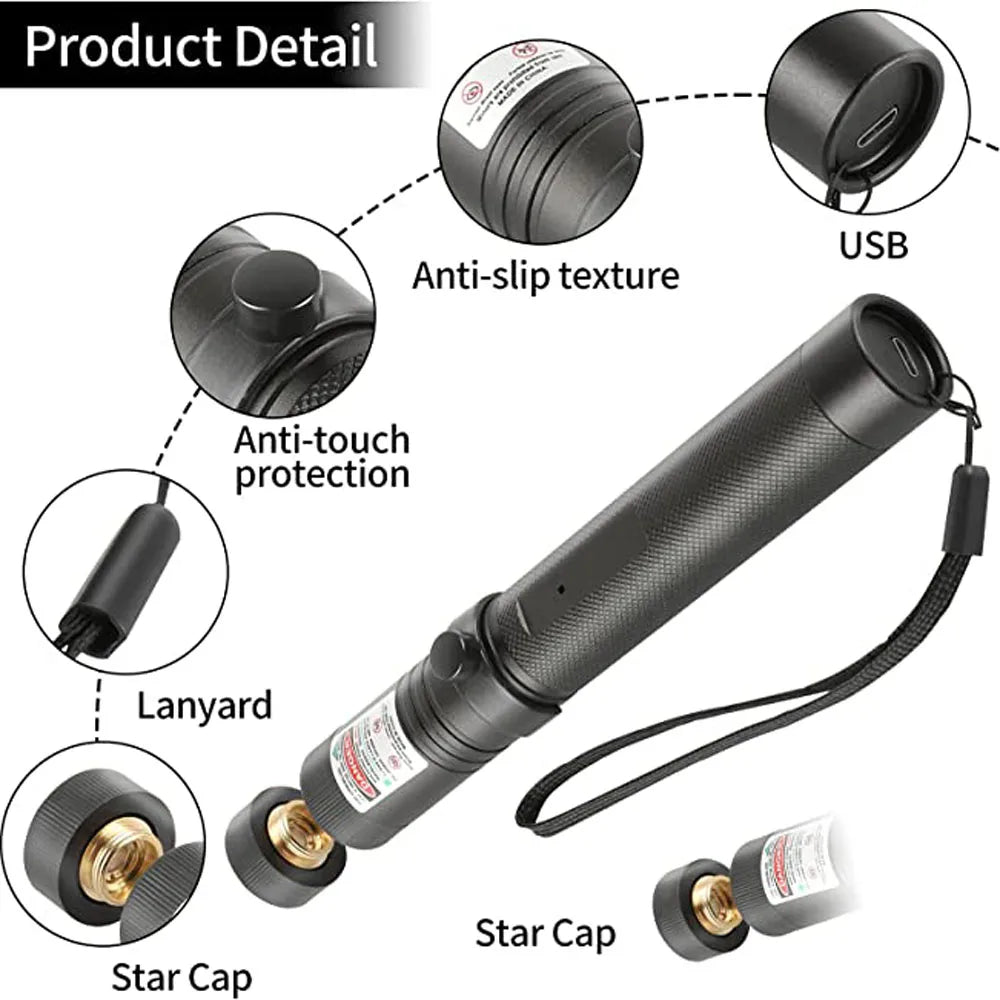 2-in-1 Cat Laser Pointer Keychain with LED Flashlight – USB Rechargable