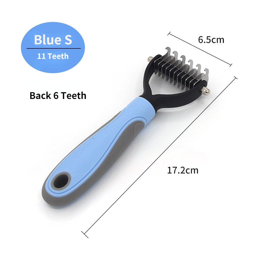 Pet Deshedding Brush – Dog & Cat Hair Remover, Knot Cutter & Grooming Comb