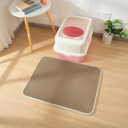 Cat Litter Mat – Waterproof, Double Layer Design, Litter Trapping Pad for Litter Boxes