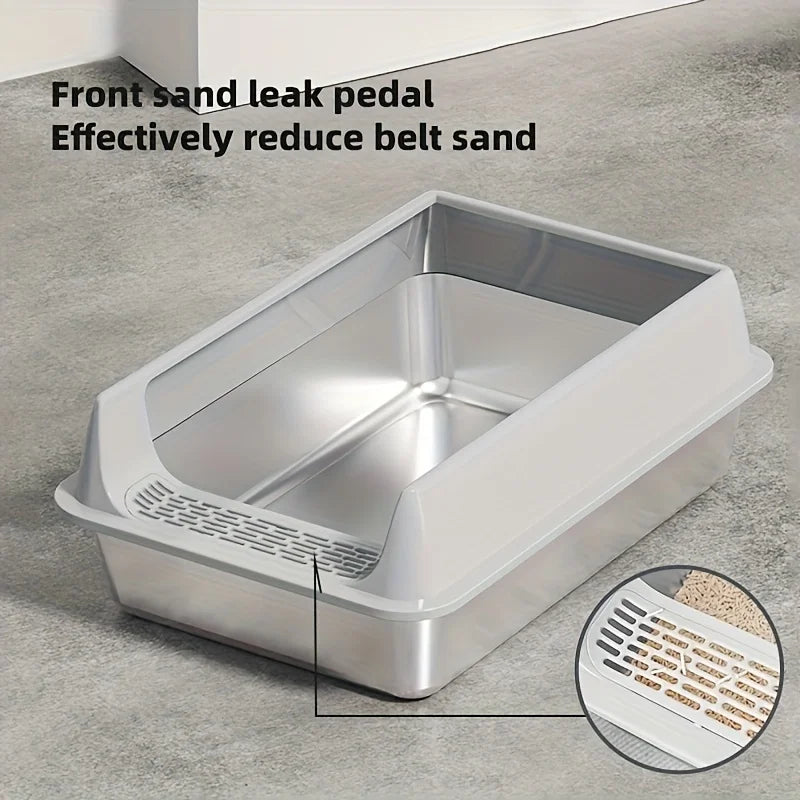 Stainless Steel Litter Box With Gaurd