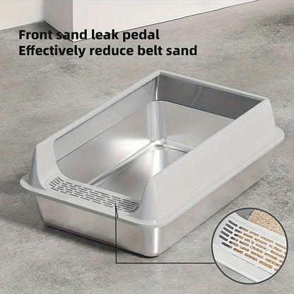 Stainless Steel Litter Box With Gaurd