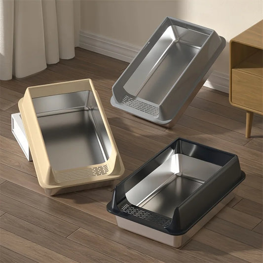 Stainless Steel Litter Box With Gaurd