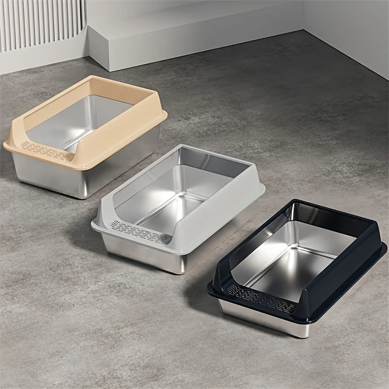 Stainless Steel Litter Box With Gaurd