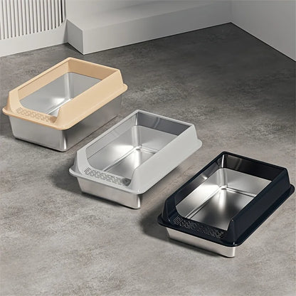 Stainless Steel Litter Box With Gaurd