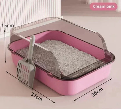 Mess-Free Semi-Enclosed Cat Litter Box –  Designed for Easy Cleaning & Odor Control