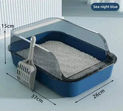 Mess-Free Semi-Enclosed Cat Litter Box –  Designed for Easy Cleaning & Odor Control