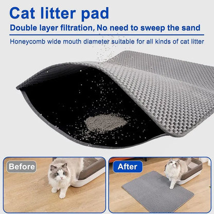 Cat Litter Mat – Waterproof, Double Layer Design, Litter Trapping Pad for Litter Boxes