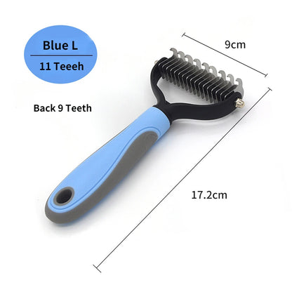 Pet Deshedding Brush – Dog & Cat Hair Remover, Knot Cutter & Grooming Comb