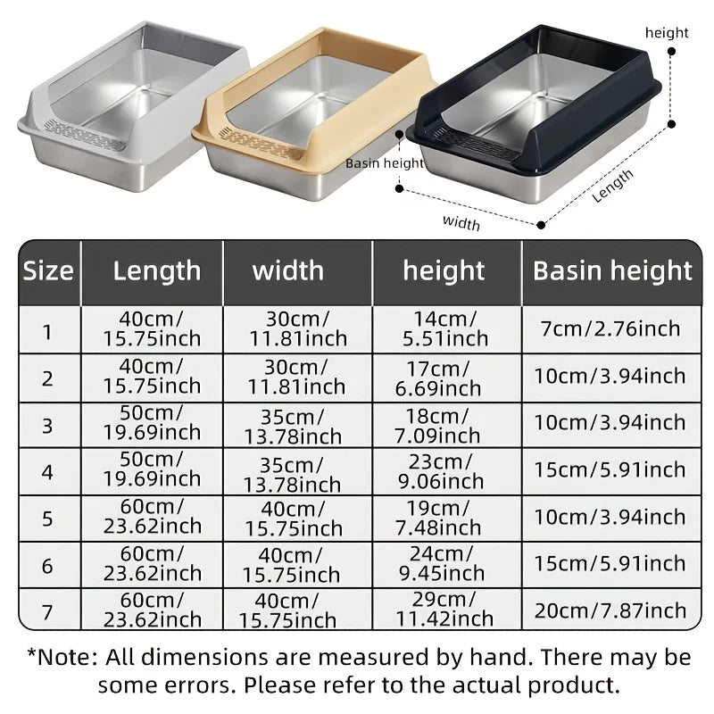 Stainless Steel Litter Box With Gaurd